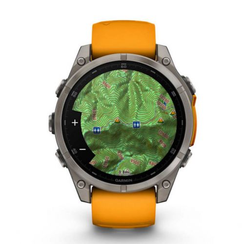 Garmin Fenix 8 Amoled 47 mm tytanowy z pomarańczowym paskiem (010-02904-11)